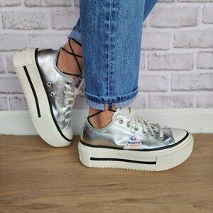 ⭐Converse Chuck Taylor Lift Double Stack 10 Womens Shoes Sneakers Silver A16406C